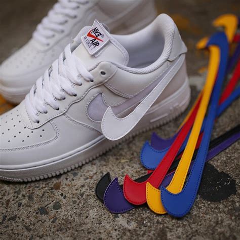 nike air force 1 mini swoosh white|af1 velcro swoosh pack.